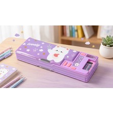 Mj Toys Çok Fonksiyonlu Kalem Kutusu Kalemlik Çok Bölmeli Kalemlik Sevimli Uzay Unicorn Temalı Otomatik Kalemlik Hesap Makinesi Kalemlik