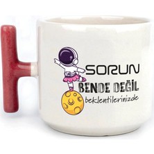 Mor Mürekkep Sorun Bende Değil Beklentilerinizde Kırmızı Kulplu T Laf Sokma Hediyesi Bardak Kupa Fincan Mug