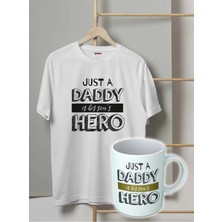 Mor Mürekkep Son's Daddy Baskılı Babalar Günü Tshirt-Kupa Set