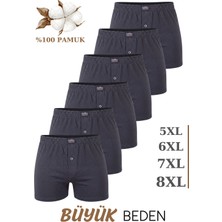 Arma Yıldız 6'lı Paket Erkek Geniş Kalıp Büyük Beden Boxer Battal Boy Iç Giyim %100 Pamuklu