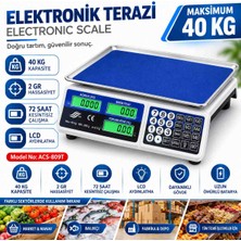 Netoc Bozyel Şarjlı Elektronik Dijital Pazarcı Manav ve Kasap Terazisi 40 kg Kapasiteli Elektronik Dijital Tartı TÜRKÇE TUŞLU