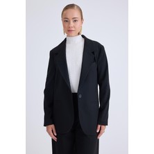 Vitrin Önden Tek Düğme Kapamalı Blazer Ceket