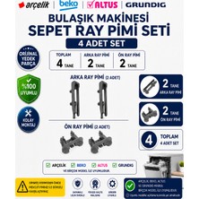 Öz Beyaz Eşya Arçelik - 6230 Ht Bulaşık Makinesi Sepet Ray Pimi Seti (2 Ön + 2 Arka / 4 Adet)