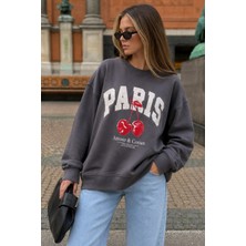 Madmext Füme Bisiklet Yaka Basic Sweatshirt MG2233