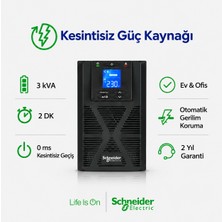 Schneider Easy Ups On-Line SPM3KI-TR 3000VA 2700W 230V Saf Sinüs Kesintisiz Güç Kaynağı - (Ups)