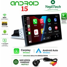 Exvol Android Multimedya 2/32GB Carplayli Teyp 9 Inc Ayarlanır Ince Kasa IPS + Kamera Hediye