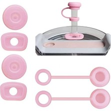 Derinify 1 Set 3 Parça Açık Pembe Stanley Quencher Termos Uyumlu Sızdırmaz ve Dökülmez Silikon Yedek Parça Seti