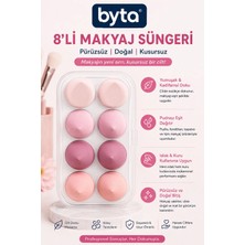8’li Makyaj Süngeri Seti – Kutulu Fondöten, Pudra ve Kapatıcı Uygulama Süngerleri