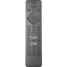 Herz Philips ile Uyumlu Model 70PUS7304/12 Mikrofonlu Smart Tv Kumanda-Gri