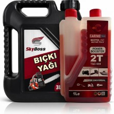 Skyboss Bıçkı Yağı,motorlu Testere Zincir Yağı 3 Litre ve Carinotech 2t Motor Yağı 1 Litre 2'li Paket