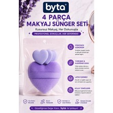 4 Parça Kalp Makyaj Süngeri Seti – Parmak Bantlı Makyaj Uygulama Süngerleri