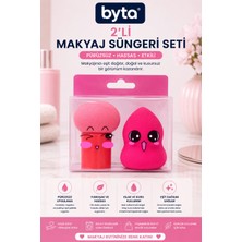 2’li Makyaj Süngeri Seti – Fondöten, Kapatıcı ve Pudra Uygulama Süngeri