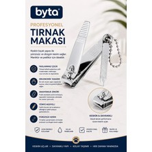 Törpülü ve Zincirli Tırnak Makası – Paslanmaz Çelik Manikür Pedikür Tırnak Kesici