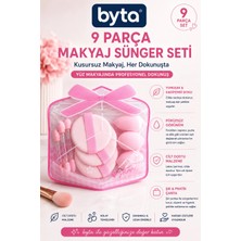 9 Parça Makyaj Süngeri Seti – Çantalı Fondöten, Pudra ve Kapatıcı Uygulama Sünger Seti