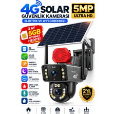 Visenox Okam Pro Uygulama 6mp Çift Lens Hareket Takibi Alarm Siren 4g Sım Kartlı Solar Güvenlik Kamerası 1080P Gece Görüş IP66 3AY Hediye Internet