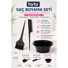 Profesyonel Saç Boyama Seti 3’lü – Saç Boya Fırçası, Ayırma Tarağı ve Boya Karıştırma Kabı - Kozmetik