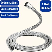 Duş Hortumu 200CM, 2mt, Basınca Dayanıklı, 50 Adet