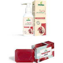 Destek Peel-Up Likit Peeling Jel ve Kırmızı Yosun Sabunu 2'li Set Arındırıcı Etkili Vücut Bakım Ürünü