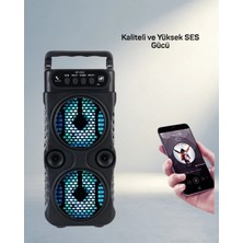 TKÇ Taşınabilir Bluetooth Hoparlör 1200 Mah LED Işıklı Fm Radyo