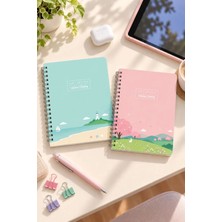 Victoria's Journals A5 Spiralli Karton Kapak 2'li Set Okul Defteri 80 Yaprak – 1 Çizgili + 1 Kareli, Ders Programlı