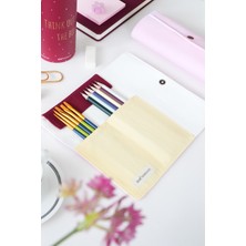 Matt Notebook Kanvas Kalemlik – Makyaj Çantası Organizer ve Düzenleyici Pembe