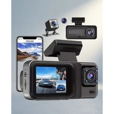 TKÇ Full Hd Araç Kamerası 3'lü Kayıt Gece Görüşlü 360° Kapsama