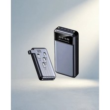 TKÇ Hızlı Şarjlı 20000 Mah Powerbank 4 Portlu LED Fenerli