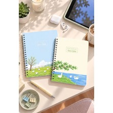 Victoria's Journals A5 Spiralli Karton Kapak 2'li Set Okul Defteri 80 Yaprak – 1 Çizgili + 1 Kareli, Ders Programlı