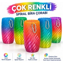 Mottopi Çok Renkli,Spiral Desenli Bira Çorabı,Kutu Bira Kılıfı,İçecek Gizleyici,Bira Gizleyici-1 Adet