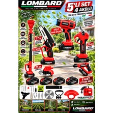 Cros Lombard Red F750 5 Li Bahçe Seti Teleskop+Makas 17 cm Testere Hava Üfleme Çim Biçme +4 Akülü
