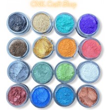 Epoksi Kalıpları 16LI Mini Sedef Toz Pigment Boya Seti 16X10ML Canlı Renkler ile Epoksi Reçine