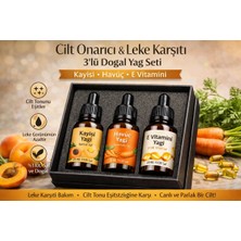 Organik Life Life Leke Karşıtı & Cilt Aydınlatıcı 3’lü Doğal Yağ Seti Kayısı Yağı, Havuç Yağı, E Vitami