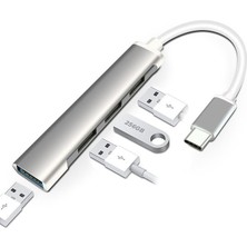 Krl Type-C USB 3.1 4 USB 3.0 Hub Adaptörü C809 Gümüş Renk Otg Çoğaltıcı