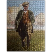 Cakapuzzle 1000 Parça Mustafa Kemal Atatürk Buğday Tarlasında Görsel Ahşap Puzzle MDF Materyal