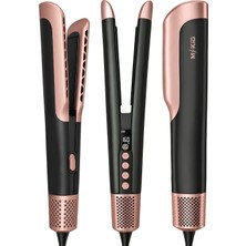 Mkio Hava Üflemeli Dijital Isı Göstergeli Iyon Etkili Air Straightener Saç Düzleştirici-NTC Akıllı Sıcaklık Kontrol Teknolojisi Saç Şekillendirici-Islaktan Kuruya Saç Düzleştiricisi