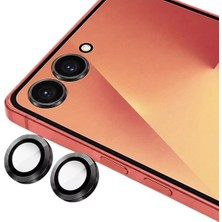 Blueo Samsung Galaxy Z Flip 8 Uyumlu 2\'li Set Renkli Metal Çerçeveli Kamera Lens Koruyucu Cam