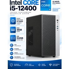 Gameline Intel Core I5-12400 16GB Ddr4 512GB Nvme SSD Masaüstü Ofis Bilgisayarı – Yüksek Performanslı Hazır Sistem