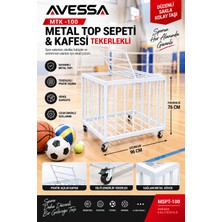 Avessa Metal Top Sepeti & Kafesi Tekerlekli - MTK-100 / MSPT-100 - Dayanıklı Metal Yapı - 96 x 76 cm