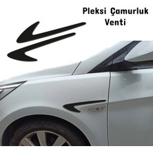 Aksefuar Lazer Universal Pleksi Çamurluk Venti Parlak Siyah (Sağ - Sol Takım)