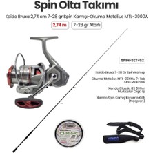 Kaido Bruxa 2.74 M 7-28 gr Spin Kamışı + Okuma Metolius MTL-3000A Spin Makinesi + Spin Set 52