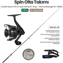 Eurofish Saxon 270 cm 10-40 gr Spin Kamışı + Okuma Revenger A RV-4000A Spin Makinesi + Spin Set 69