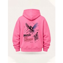 Macklin Unısex Kadın Erkek Oversize No Surrender Tasarım Baskılı Kapüşonlu Sweatshirt Hoodie