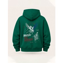 Macklin Unısex Kadın Erkek Oversize No Surrender Tasarım Baskılı Kapüşonlu Sweatshirt Hoodie