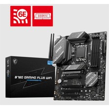 MSI Msı B760 Gamıng Plus Wıfı Ddr4 6800MHZ 1xhdmı 1xdp 2xm.2 USB Atx 1700P (12. / 13. ve 14. Nesil Işlemci Ile Uyumlu)