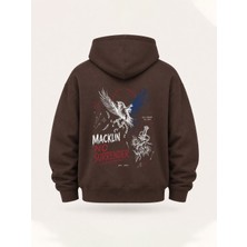 Macklin Unısex Kadın Erkek Oversize No Surrender Tasarım Baskılı Kapüşonlu Sweatshirt Hoodie