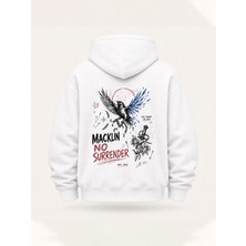Macklin Unısex Kadın Erkek Oversize No Surrender Tasarım Baskılı Kapüşonlu Sweatshirt Hoodie
