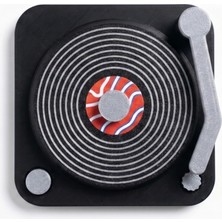 Riti Design - Nostaljik Pikap & Plak - 3D Tasarım 4'lü Bardak Altlığı Seti