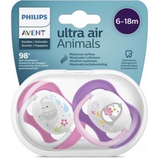 Philips Avent Ultra Air Animals 2li Desenli Emzik 6-18 Ay - Kız