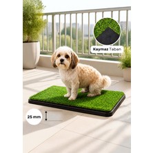 Biyikli Piyade Köpek Tuvalet Paspası, Hijyen Havuzlu+Çim Halılı Tuvalet Paspası, 45*70