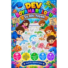 Sualtı Yaşamı Okyanus Hayatı Dev Boyama Kağıdı Boyama Rulosu Büyük Boy 5 Metre